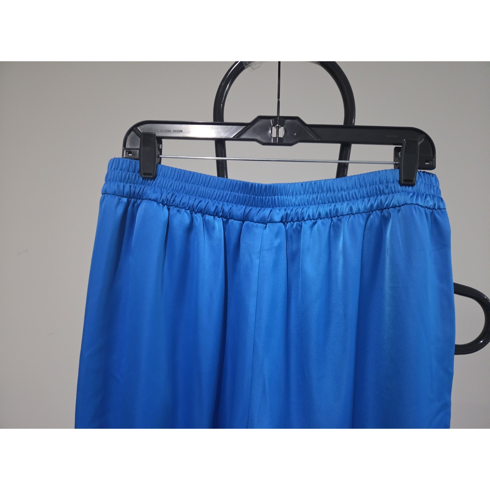 Carla Rockmore Petite M Turquoise Blue Wide Leg Pull On Satin Pant A693745 Nwot — image 5 of 8